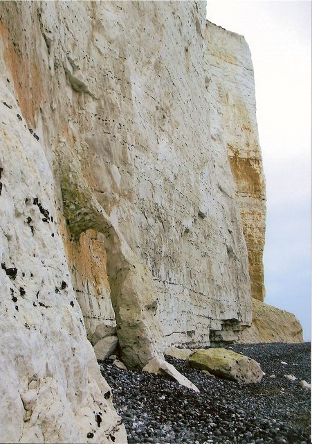 Natural arch near Beachy Head Lighthouse at Midday, New Year's Day 2015