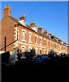 Long row of houses in Belle Vue Road, Stroud