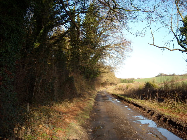 Minor road past Rabley Wood