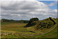 NY7868 : Hadrian's Wall: view east towards Housesteads Crags by Christopher Hilton