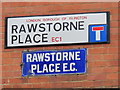 Old and new signs for Rawstorne Place, EC1