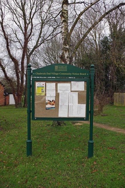 Chadwick End Village Community Notice Board, Warwick Road, Chadwick End, near Solihull