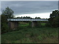 Disused railway bridge over river