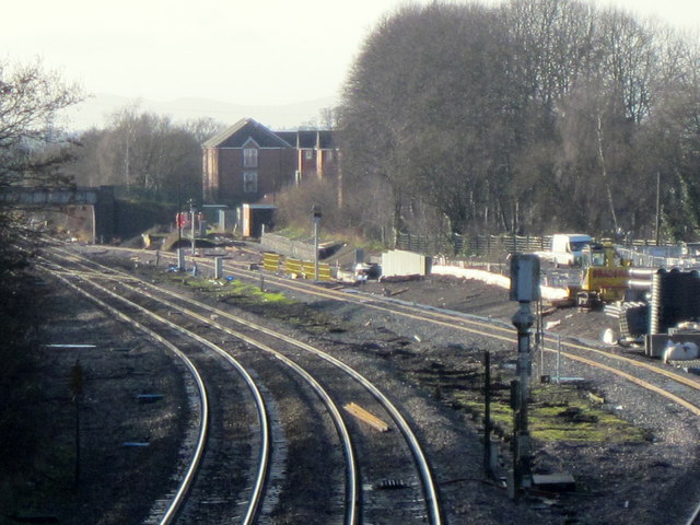 Bromsgrove Station Work on New Tracks For Station January 2015