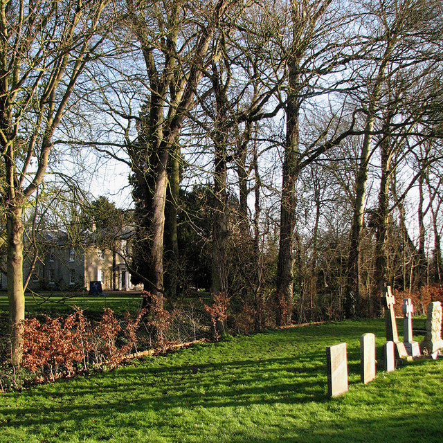 Coton: churchyard, rectory, winter light