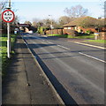 Headroom sign alongside Eign Road, Hereford