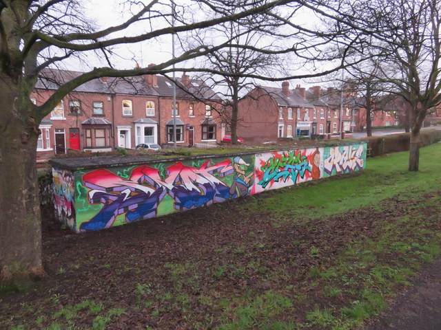 Graffiti in The Cop park - January 2015