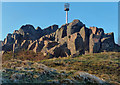 Granite crags and beacon on Castle Hill