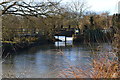 River Mole passing through weir at Cobham Mill