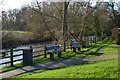 Seats beside the River Mole, Cobham