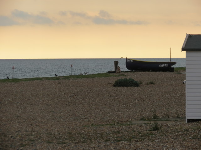 Open  Fishing  Boat  on  the  shingle  beach  at  Goring