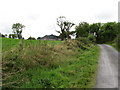 Farm sheds overlooking the ascending Callaghans Road