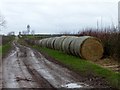 Straw bales beside Howbeck Lane