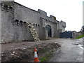 The wall and entrance at Betws Lodge