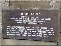 NT7233 : Plaque on Kelso Bridge by Jonathan Hutchins