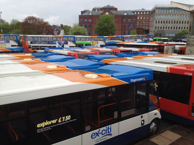 Bus parking, Exeter bus station