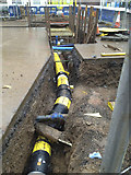 SP3265 : Replacement gas main threaded beneath existing services, Leamington Old Town by Robin Stott