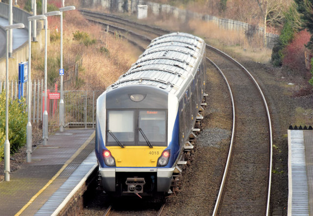 Train, Sydenham station, Belfast (January 2015)