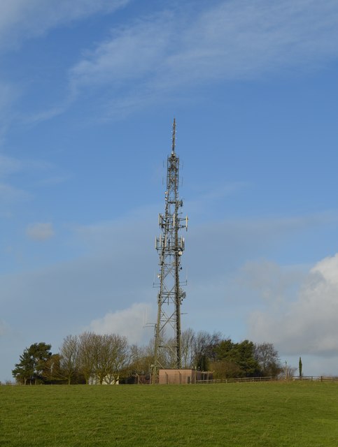 Transmission mast on Black Bank © Jonathan Hutchins cc-by-sa/2.0 ...