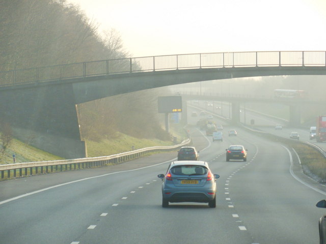 Footbridge over the M4 near junction 29 © Ian S :: Geograph Britain and ...