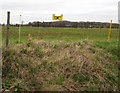 Electric fence above High Street  Westbury-on-Severn