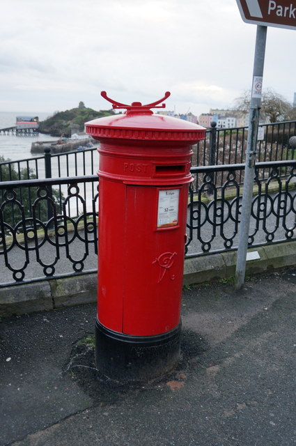 Victorian post box on High Street, Tenby