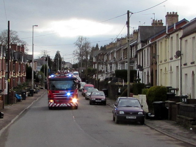 Emergency fire engine, Stafford Road, Griffithstown, Pontypool