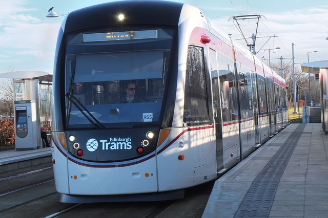 Tram arriving at The Gyle © Jim Barton cc-by-sa/2.0 :: Geograph Britain ...