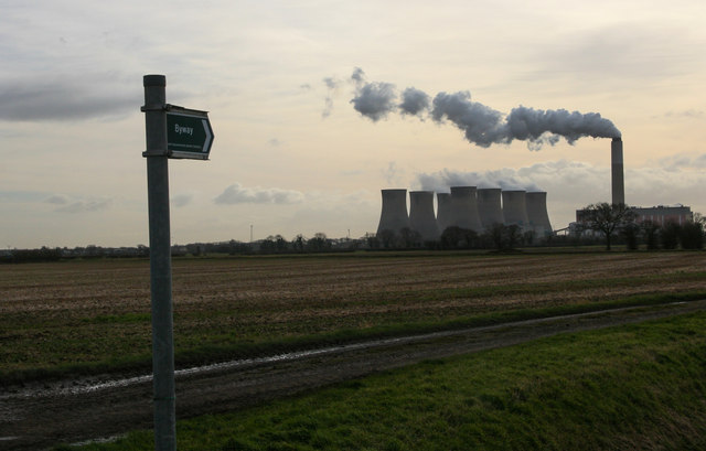 Byway sign and Cottam Power Station