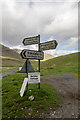 NY2401 : Road Sign at Cockley Beck, Cumbria by Christine Matthews