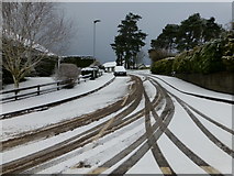 H4672 : Tracks in the snow, Knockgreenan Avenue, Omagh by Kenneth  Allen