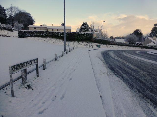 Snow along Knocknamoe Road, Mullaghmore