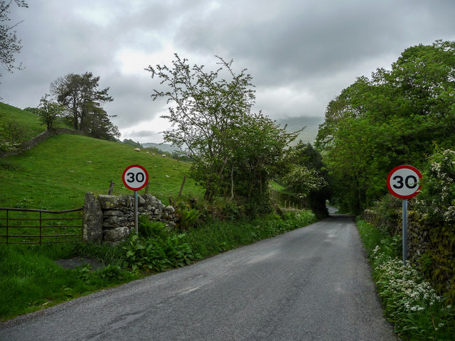 Speed  Sign near Troutbeck, Cumbria