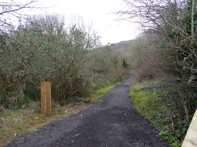 Start of track through valley of Hollicombe Lake