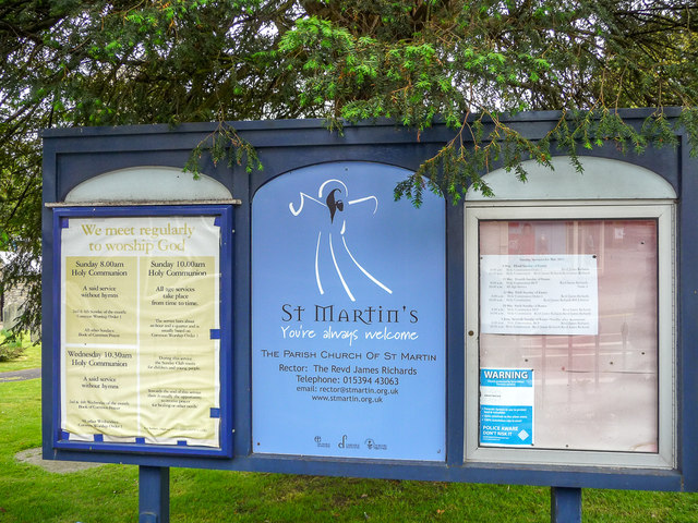 Information Board, St Martin's Church, Bowness on Windermere, Cumbria