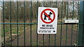 Green Lane Copse No dogs sign which appeared this week