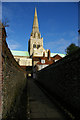 SU8504 : Chichester cathedral up St Richard's Walk by Christopher Hilton