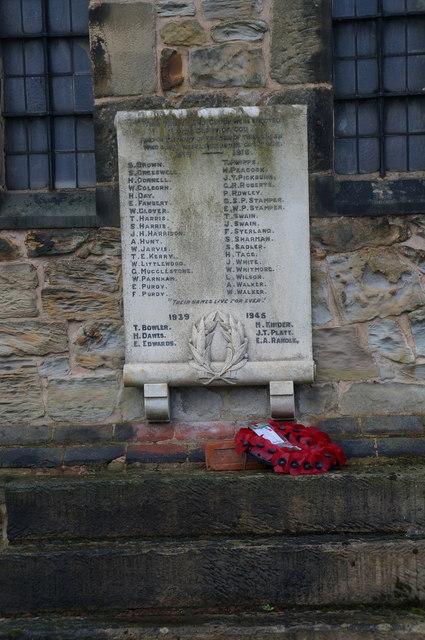 War Memorial at St Peter's Church, Stonebroom