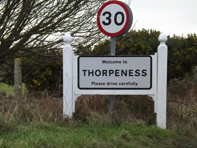 Thorpeness Village Name sign