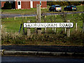 TM4457 : Saxmundham Road sign by Geographer