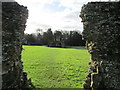 View between two of the ruins at Waverley Abbey