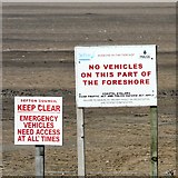 SD3217 : Signs on Southport Beach by Gerald England