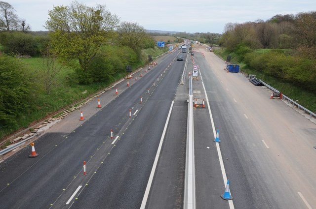 Roadworks on the M50 near junction 1 © Philip Halling :: Geograph ...