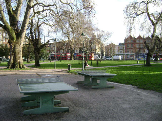 Table tennis tables after rain, Camberwell Green