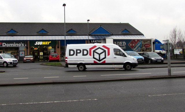 DPD global express parcels van in Malpas Road, Newport