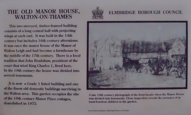 Old Manor House plaque