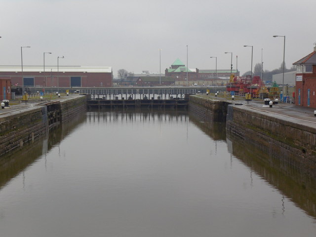 The lock at Alexandra Dock, Hull