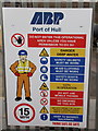 TA1228 : ABP Port of Hull safety notice at Alexandra Dock by Ian S