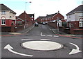 Y Llanerch across a mini-roundabout in Pontlliw