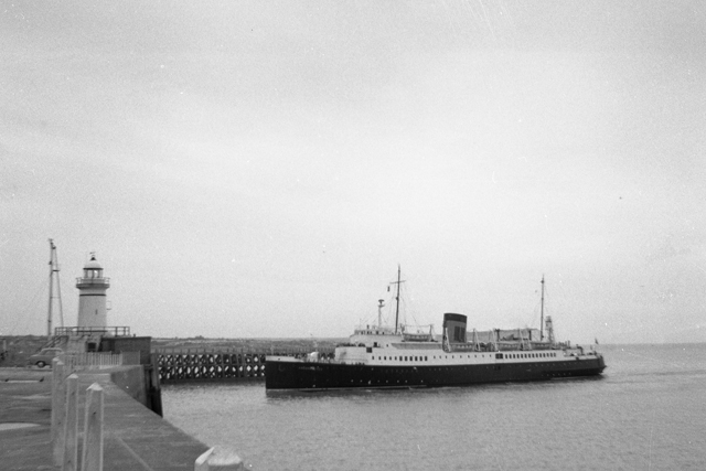 Cross-Channel passenger ferry approaching Newhaven Harbour